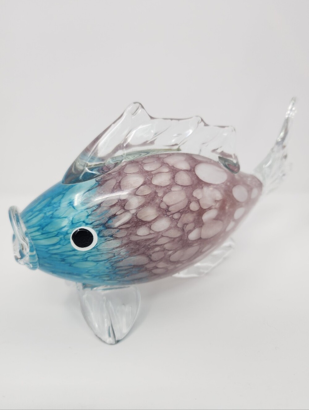 Vintage Handblown Blue and Purple Art Glass Fish - Picture 8 of 10